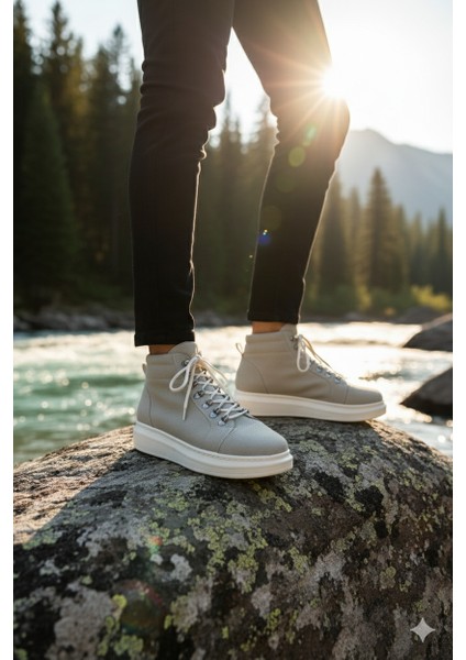 ZRJ206 Bağcıklı Gri Süet Erkek Spor Bot