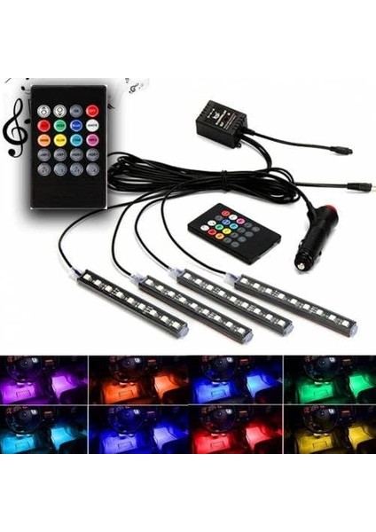 Car Accesories Araç Içi Ayak Altı LED Kumandalı Sese Duyarlı 12'li - Rgb fiyatları