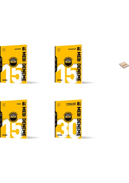 Hız Lgs 8. Sınıf Matematik Fen Türkçe ve Inkılap Meb Uyumlu Deneme Sınavı 4lü Set