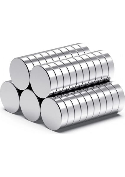 100 Adet 10X1MM Yuvarlak Neodyum Mıknatıs Güçlü Dayanıklı Magnet Nikel Kaplama