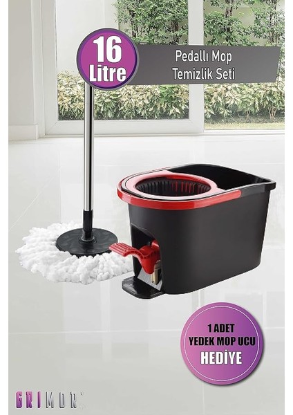 Life Turbo Pedallı Mop Temizlik Seti Kova Paspas 16 Lt +Yedek Mop Hediyeli fiyatları