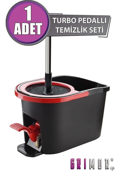 Life Turbo Pedallı Mop Temizlik Seti Kova Paspas 16 Lt +Yedek Mop Hediyeli modelleri