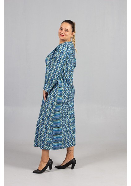 Sıcak Tutan Kalın Penye Büyük Beden Desenli Elbiseler indirimleri