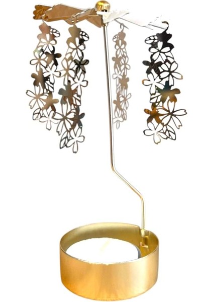 Dekoratif Metal Isı ile Dönen Şans Getiren Çiçekler Tasarımlı Mumluk fiyatları