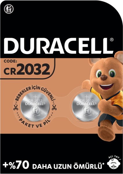 Özel 2032 Lityum Düğme Pil 3V (CR2032) 2 Li Paket