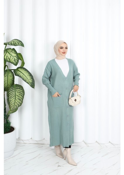 Cepli Uzun Triko Hırka