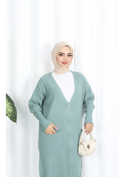 Cepli Uzun Triko Hırka