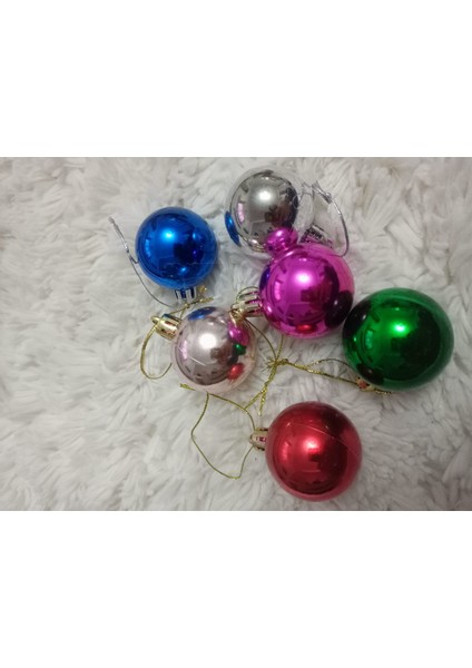 Yılbaşı Ağacı Süsü 4 cm Cici Küre Top Süs Parlak Yılbaşı Süsleri Küre Süs Renkli
