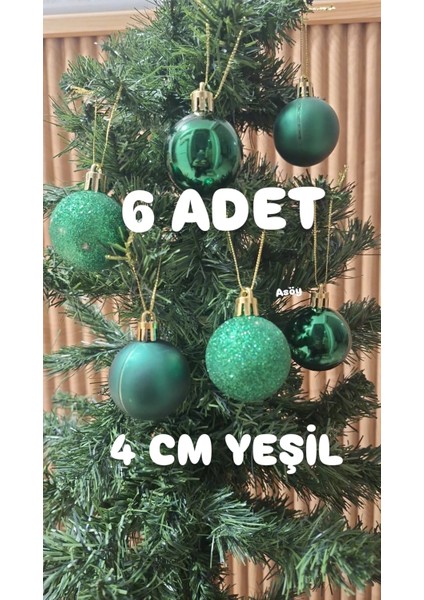 Yılbaşı Ağacı Süsü 4 cm Cici Yeşil Küre Top Süs Parlak Yılbaşı Süsleri Küre Süs fiyatları