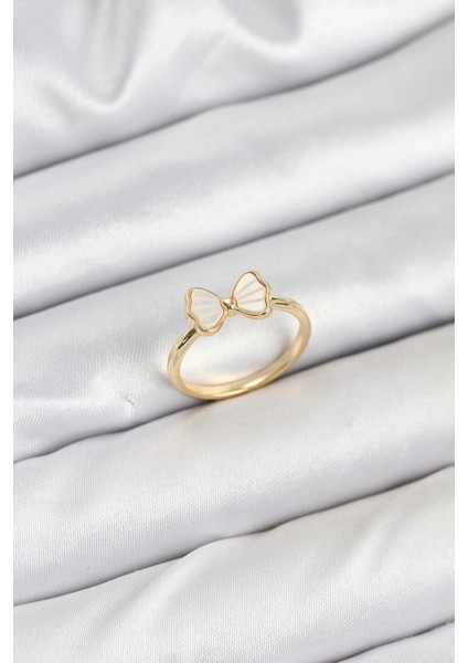 Pirinç Gold Renk Fiyonk Model Kadın Yüzük