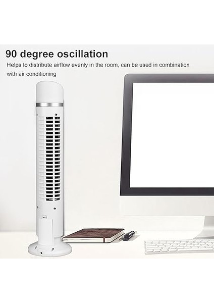 Yatak Odası Için Bladeless Tower Fan, 90 ° Salınan Ayakta Duran Fan, Kayma Anti Ped, Portatif USB Masa Fanı Hafif, Ev Yatak Odası Ofisi Için Kompakt (Whıte) indirimleri