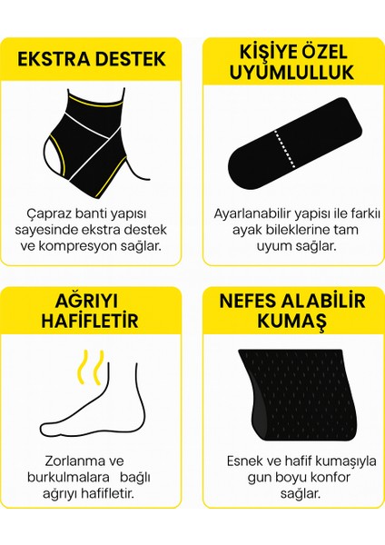 Orınor ORN-6902 Ortopedik Çapraz Bantlı Ayak Bilekliği Ayarlanabilir Cırt Bantlı, Nefes Alabilir Destek (Malleol Destekli) – Cross Strap Ankle Support fırsatları
