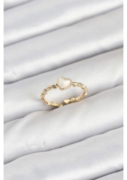 Pirinç Gold Renk Kalpli Model Kadın Yüzük