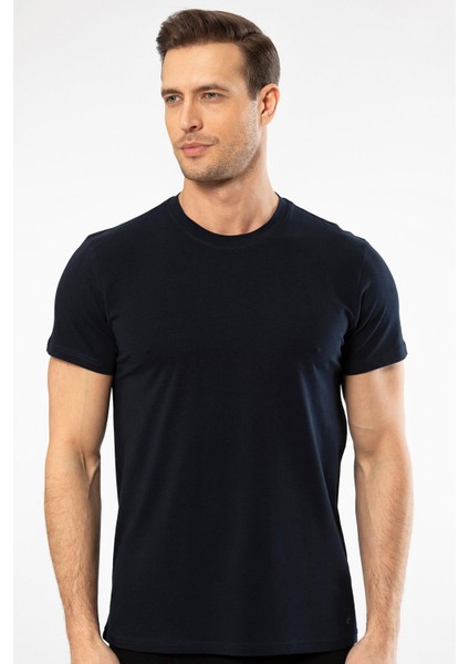 Erkek Kısa Kollu T-Shirt 1307/LACIVERT
