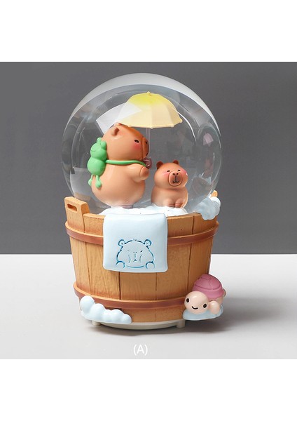 Sevimli Kapibara Orta Boy Işıklı Müzikli Kar Küresi modelleri