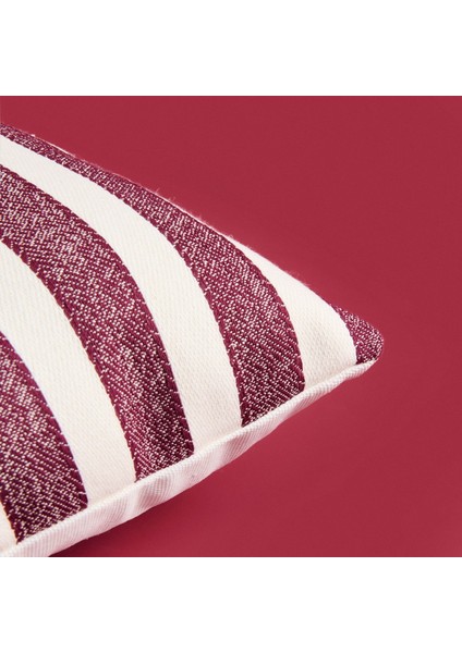 Soft Earthy Hues Line Kırlent - Ekru / Mürdüm - 30X50 cm modelleri