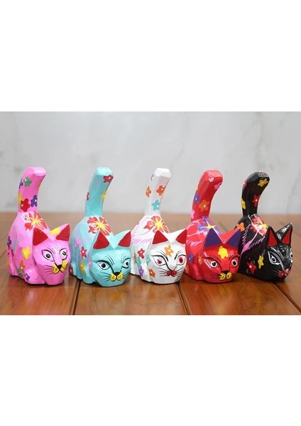 Ahşap 5'li Kedi Seti Polos:11