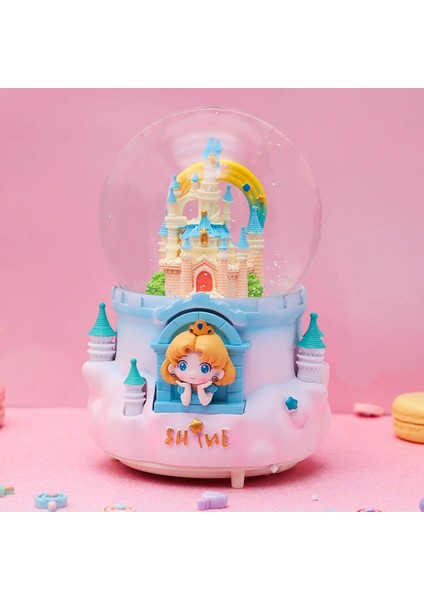 Prenses ve Şato Temalı Işıklı Müzikli Püskürtmeli Büyük Boy Kar Küresi fiyatları