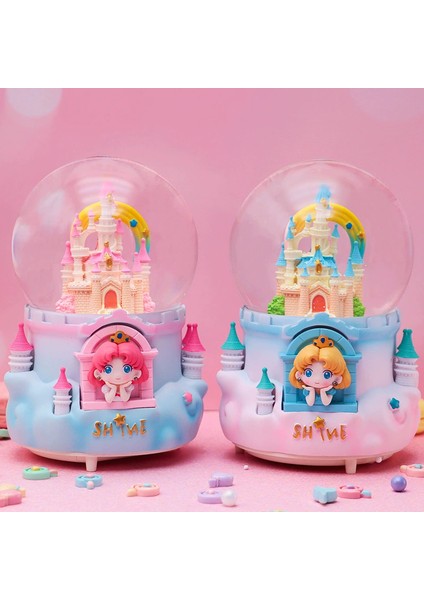 Prenses ve Şato Temalı Işıklı Müzikli Püskürtmeli Büyük Boy Kar Küresi fırsatları