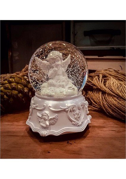 Masum Melek Işıklı Müzikli Otomatik Kar Püskürten Kar Küresi modelleri