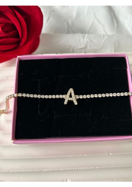 Zirkon Taşlı Harfli Su Yolu Xuping Bileklik Altın Renk Şık Kadın Bileklik Sevgiliye Hediye Kutulu indirimleri