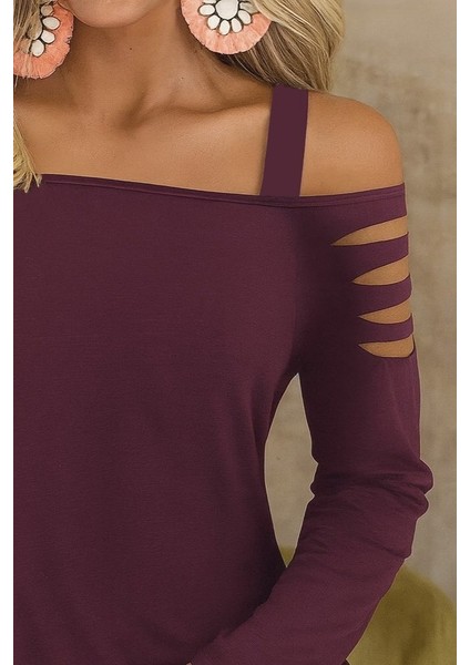 Kadın Uzun Lazer Kesik Detaylı Askılı Viskon Iki Iplik Bluz fiyatları