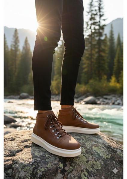 ZRJ206 Bağcıklı Taba Süet Erkek Spor Bot