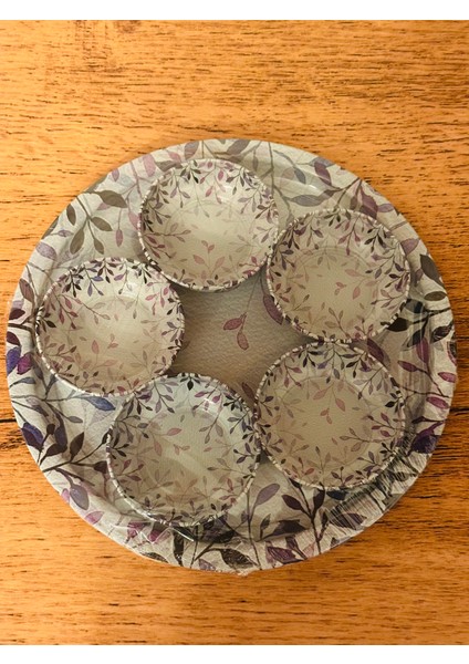 Lila Yapraklı Tepsi ve 5li Çerezlik fiyatları