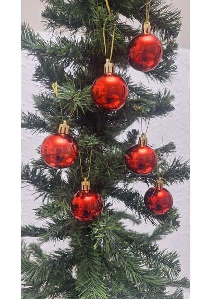 Yılbaşı Ağacı Süsü 4 cm Cici Kırmızı Küre Top Süs Parlak Yılbaşı Süsleri Kırmızı Küre Süsü fiyatları