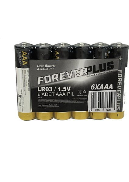 Alkalin Ince Pil 6'lı