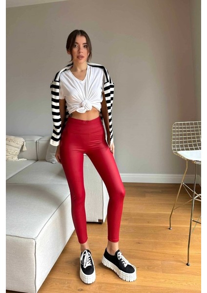 Kadın Yüksek Bel Içi Şardonlu Fırsat Ürün Toparlayıcı Tayt