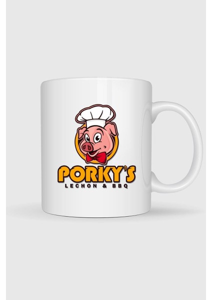 Porky's Lechon Barbecue Domuz Tasarımlı Kupa Bardak