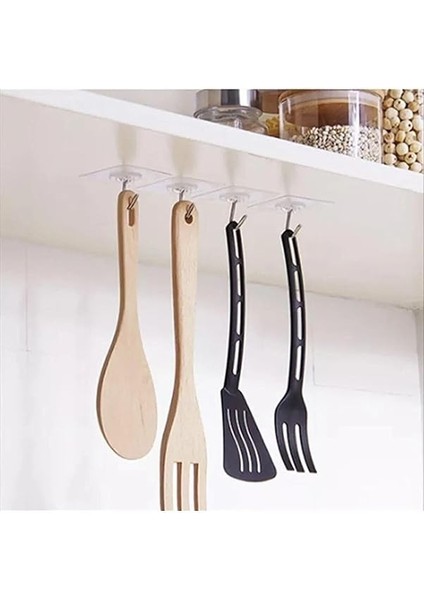 Haus Askı Askılık 5 Adet Güçlü Şeffaf Duvar Askısı Askılığı Yapışkan Vantuz Kanca Mutfak Banyo Aksesuar indirimleri