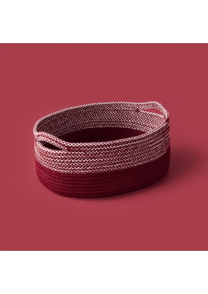 Living Earthy Hues Dekoratif Sepet - Bordo - 26X20X9 cm