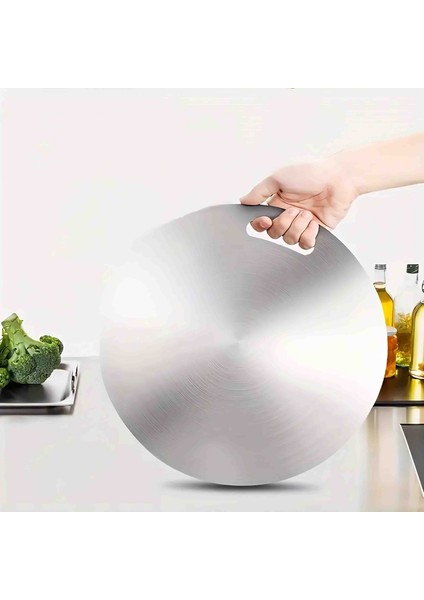 Paslanmaz Çelik Yuvarlak Kesme Tahtası, Hijyenik Yüzey, Şık Tasarım fırsatları
