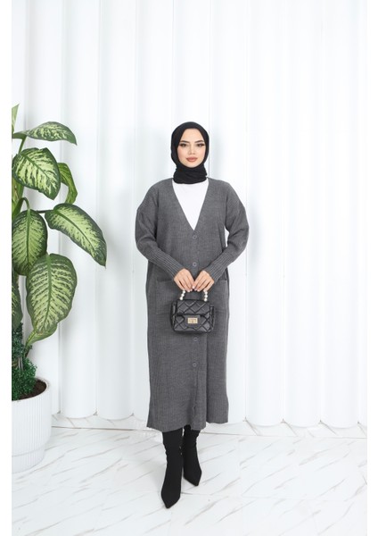 Cepli Uzun Triko Hırka