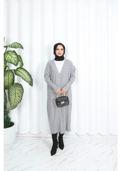 Cepli Uzun Triko Hırka