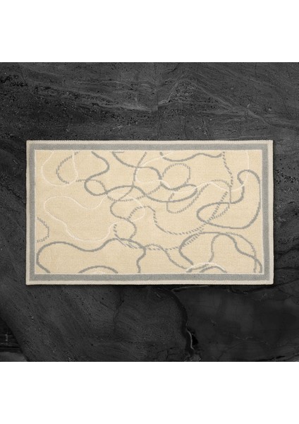 Soft Vonal 2'li Banyo Paspası - Bej - 60X100 cm + 50X60 cm modelleri