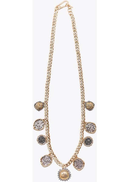 Çoklu Madalyon Charm Kolye