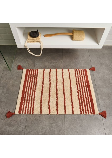 Soft Line Tufting Banyo Paspası - Ekru - 60X90 cm