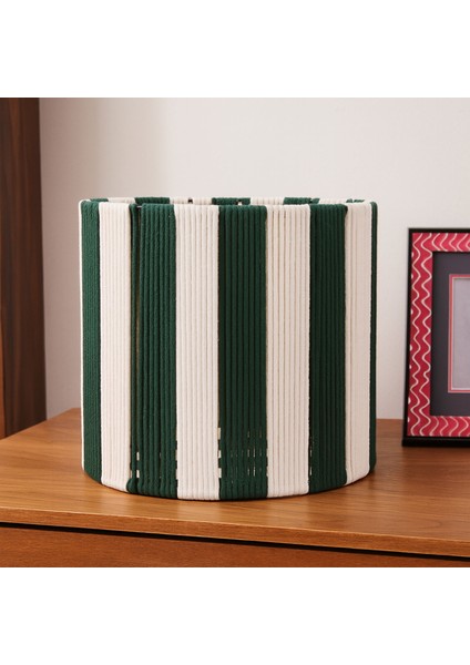 Living Nautical Fun Silindir Dekoratif Sepet - Beyaz / Yeşil - 30X30 cm
