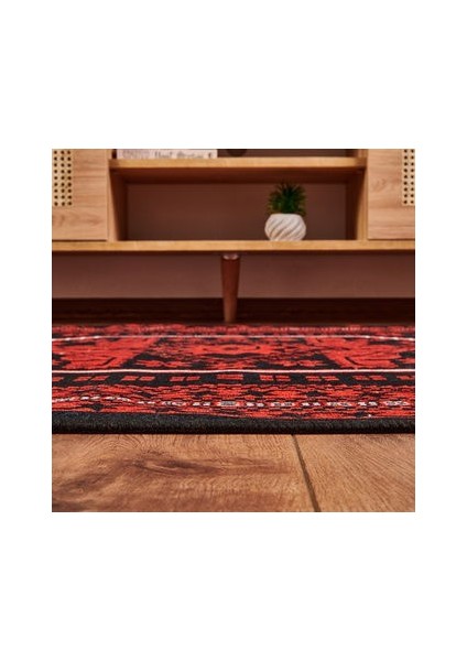 Soft Ruby Afgan Desenli Halı - Kırmızı - 120X180 cm fiyatları