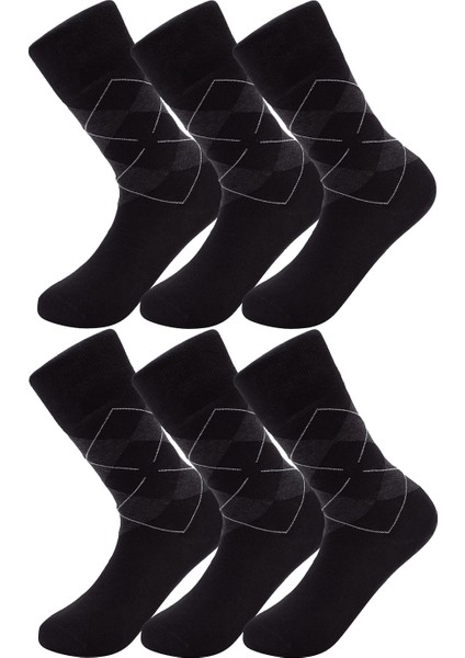 6’lı Erkek Pamuklu Ekose Uzun Çorap – Ter ve Koku Önleyici