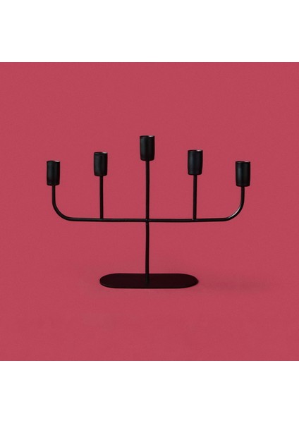 Deco Lucetta Şamdan - Siyah - 23 cm