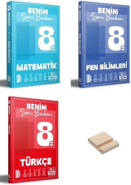 Lgs 8. Sınıf Benim Hocam Matematik Fen ve Türkçe Soru Bankam 3lü Set + Telefon Standı