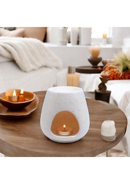 Deco Enyo Seramik Buhurdanlık - Krem - 11 cm