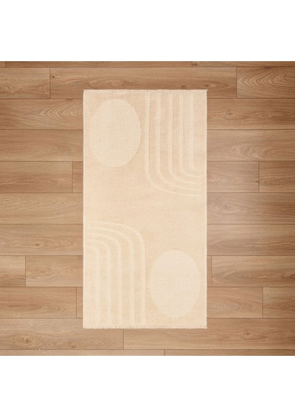 Soft Cobbler Dekoratif Halı - Bej - 80X150 cm