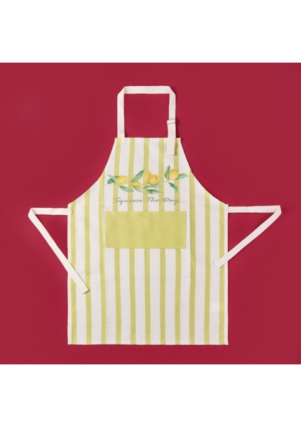 Soft Lime Cello Helios Mutfak Önlüğü - Sarı / Ekru - 54X78 cm