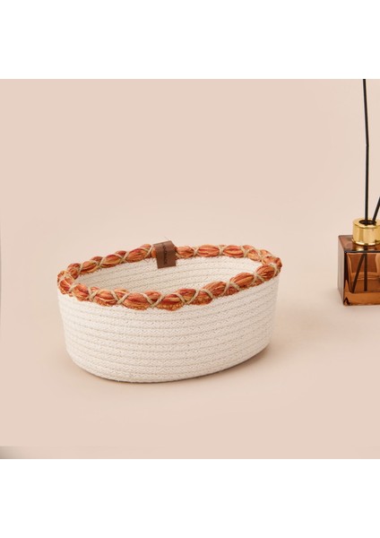 Living Urban Delight Dekoratif Sepet - Krem / Turuncu - 21X8 cm fiyatları