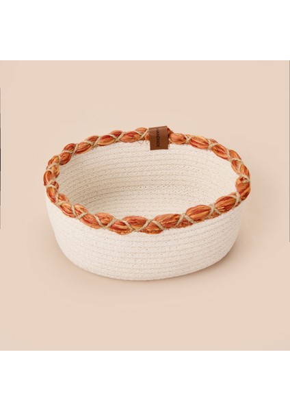 Living Urban Delight Dekoratif Sepet - Krem / Turuncu - 21X8 cm modelleri